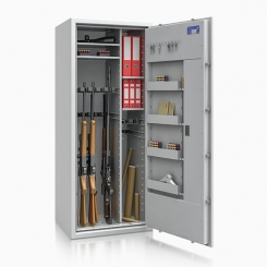 Waffenschrank Kombi 0 1-17 (1600x655x500mm) Klasse 0 , 17 Waffenhalter + Regalteil 