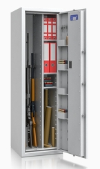 Waffenschrank Kombi 4 (1500x450x450mm) Klasse 0 , 4 Waffenhalter + Regalteil 