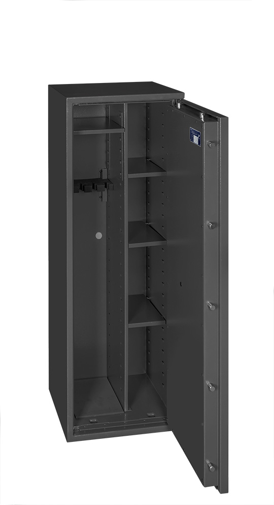Waffenschrank mit 4 Waffenhaltern und Regalteil Klasse 1 EN 1143-1