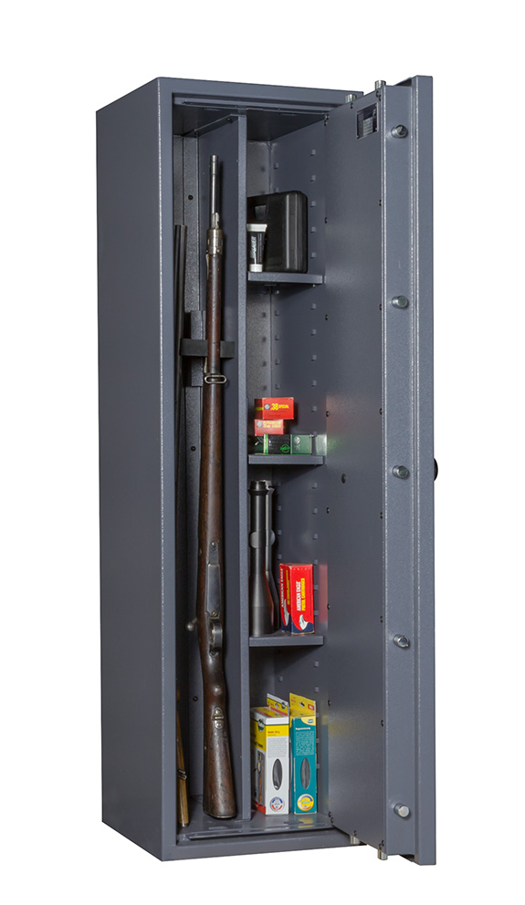 Waffenschrank mit 3 Waffenhaltern und Regalteil Klasse 1 EN 1143-1